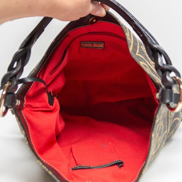 Vintage DOONEY & BOURKE Signature Hearts Anniversary Collection Gray Hobo Bag - Picture 8 of 11